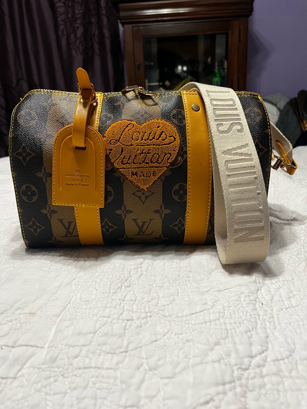 Louis. Vuitton. Nigo. Reverse Monogram Stripes City Keepall. Crossbody Bag